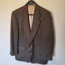 Oscar De La Renta Wool Herringbone Sportcoat Blazer - Size 40R - Brown