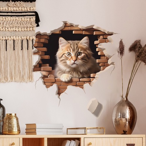 D Effect Cat Creative Creative Cute Decals Decoration Monitor Brightness - Picture 3 of 11