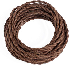 25Ft Fabric Cloth Covered Lamp Twisted Wire, Vintage 18/2 Industrial Electrical