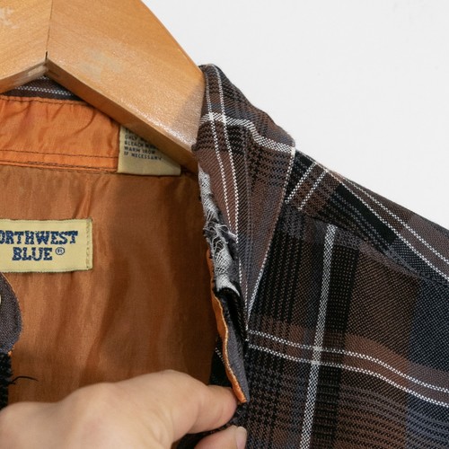 Vintage 90s Northwest Blue Plaid Button Up Shirt Mens Medium  Distressed Flannel, Size M, $22.99 - Photo 5
