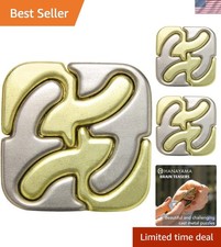 Hanayama Square Metal Brainteaser Puzzle - Mensa Rated Level 6 for Ages 12
