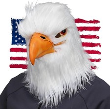 MOKRY PARTY White Eagle Head Mask Animal Bird Claw Hairy Latex...
