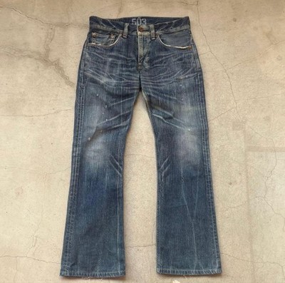 EDWIN 503 Bootcut Jeans Men's 30x32 Orange Stitch Denim Made in