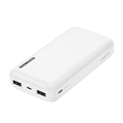 Powerbank 20000mAh USB-C USB-A Schnelllader Handy Smartphone Power-Bank weiß