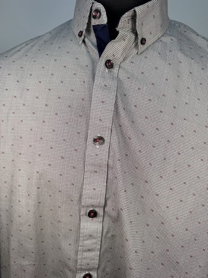 M&S Herren Hemd Langarm gemustert Größe 2XL Baumwolle