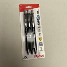 Pentel EnerGel RTX Retractable Liquid Gel Pen, 3 Count Pack of 1 , Black