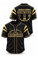 Milwaukee Brewers 2026 World Series Champions Black Gold Baseball Jersey