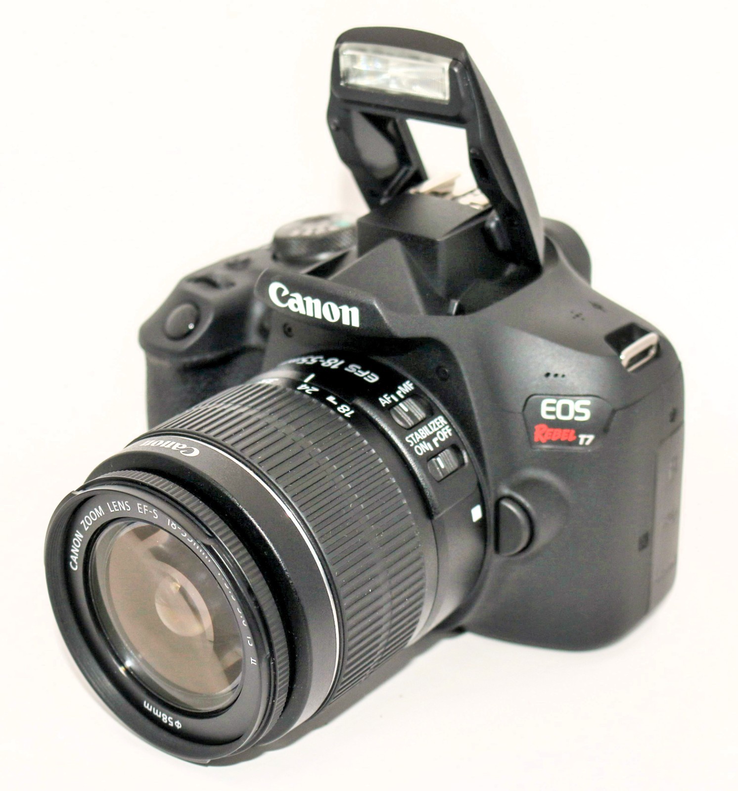 Canon EOS Rebel T7 24.1MP DSLR Camera w/ 18-55 IS II Lens – Tested Boxed – Exc++