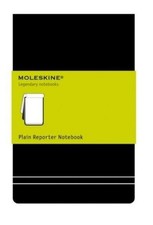 Moleskine Reporter Notebook, Large, Plain, Black, Hard Cover 5 X 8.25
