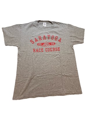 Saratoga Race Course Gray  T Shirt Medium Vintage Delta Tag 2004