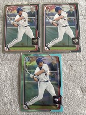 3 CARL WISE RC lot 2015 Bowman 1st Paper Silver /499 Sky Blue Refractor Jays