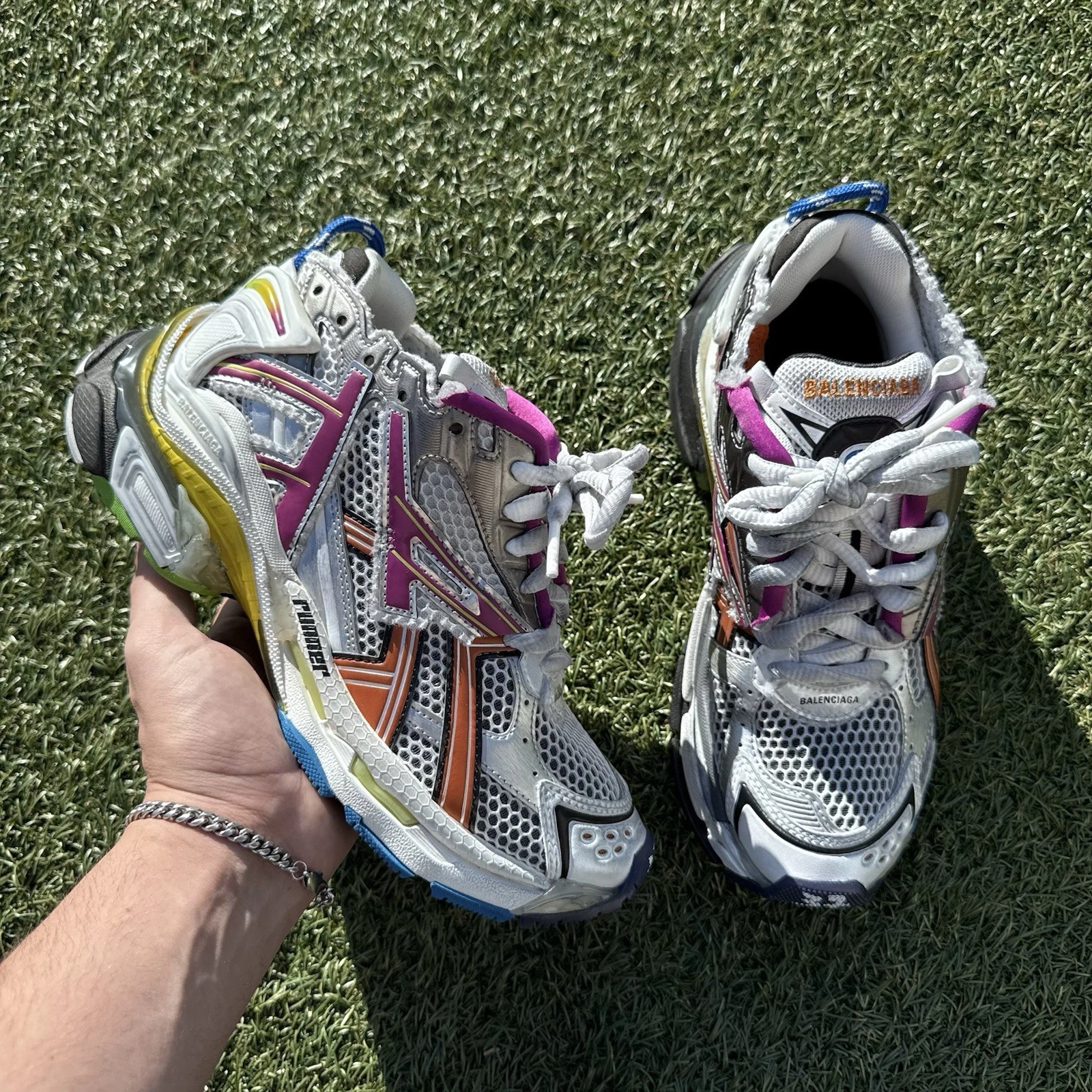 Balenciaga — Balenciaga Runner Multicolor Mesh Low Top Lace Up Sneakers Women’s Size 7
