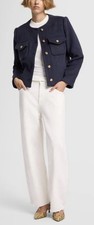 Chaqueta 7 for all humanity $498 mezcla de lana azul marino/tinkwell talla M 90 % lana 10 % cachemir