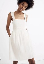 Madewell Womens 6 Ivory Ruffle Strap Empire Tank Dress NWT MSRP $118