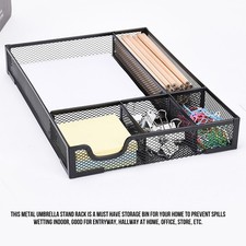 5 Compartments Draw Organiser Desk Drawer Tray Makeup Storage Metal Divider