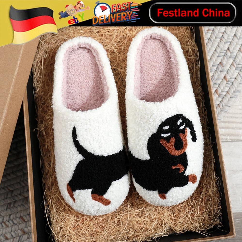 APL Peluche Pantofole Bassotto Punta Chiusa Pantofole Antiscivolo per Inverno (40 41)