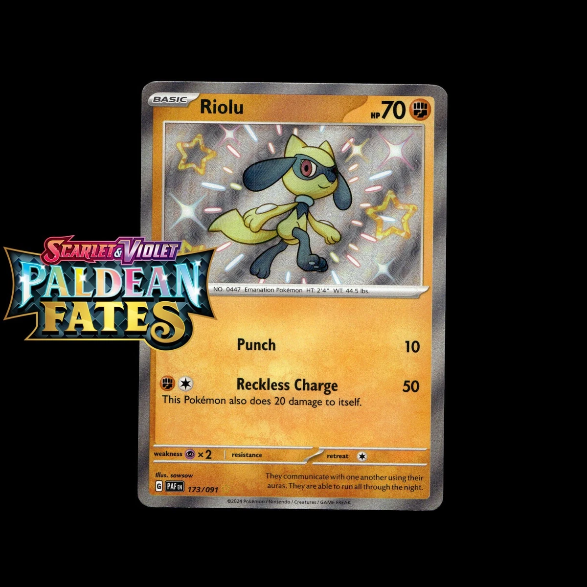 shiny riolu pokemon card Promo Card Type 2019 Pokemon Hidden Fates SV21