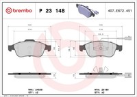 Vorderachse Brembo P 23 148 Bremsbelagsatz, Scheibenbremse FüR Alfa Romeo