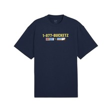 PUMA Step Up Your Game Graphic Crew Neck Short Sleeve T-Shirt Mens Blue Casual T