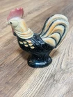 Fenton Art Glass Folk Art 2001 hand painted Black Rooster Figurine