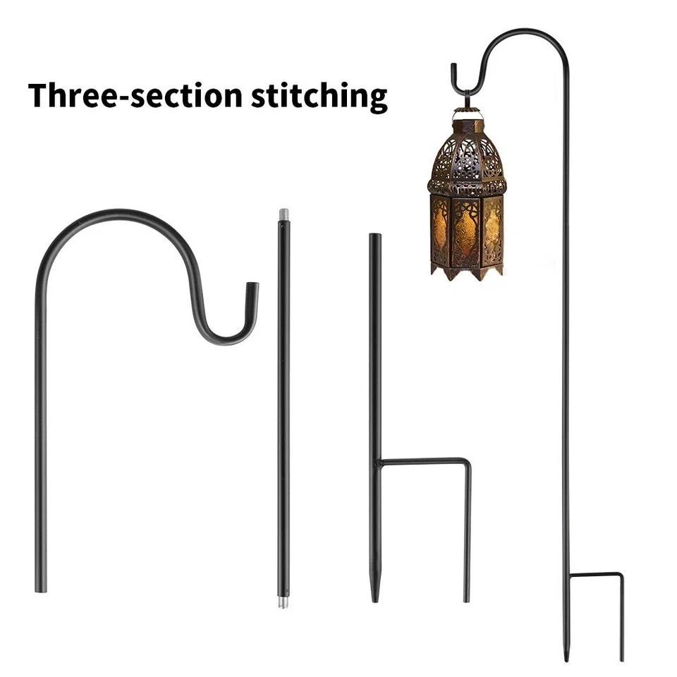 10X Shepherd Crook Hooks Metal Garden Stake Hanger for Bird Feeder Xmas Lights - Image 2 of 4