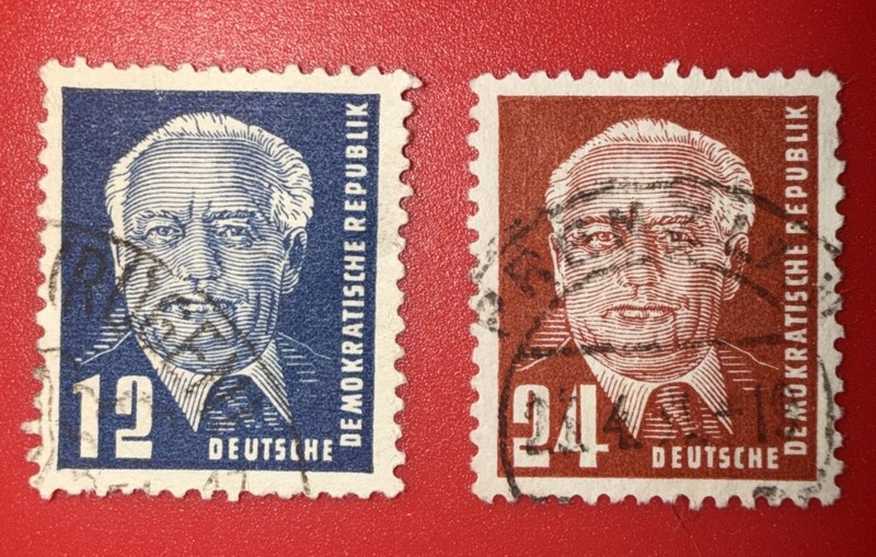 ✨GERMANY DDR 54-55 USED PRESIDENT WILHELM PIECK SCV 3.25