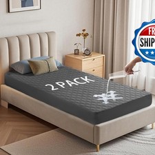 BEDLORE 2 Pack Waterproof Mattress Protector, Twin XL Size Mattress Pad