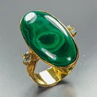 Jewellery 26 ct+ Natural Malachite Ring 925 Sterling Silver Size 7.5 /R472662