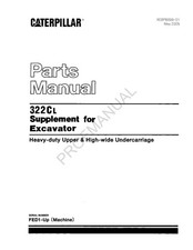 Caterpillar Cat 322CL Supplement Excavator Parts Catalog Manual