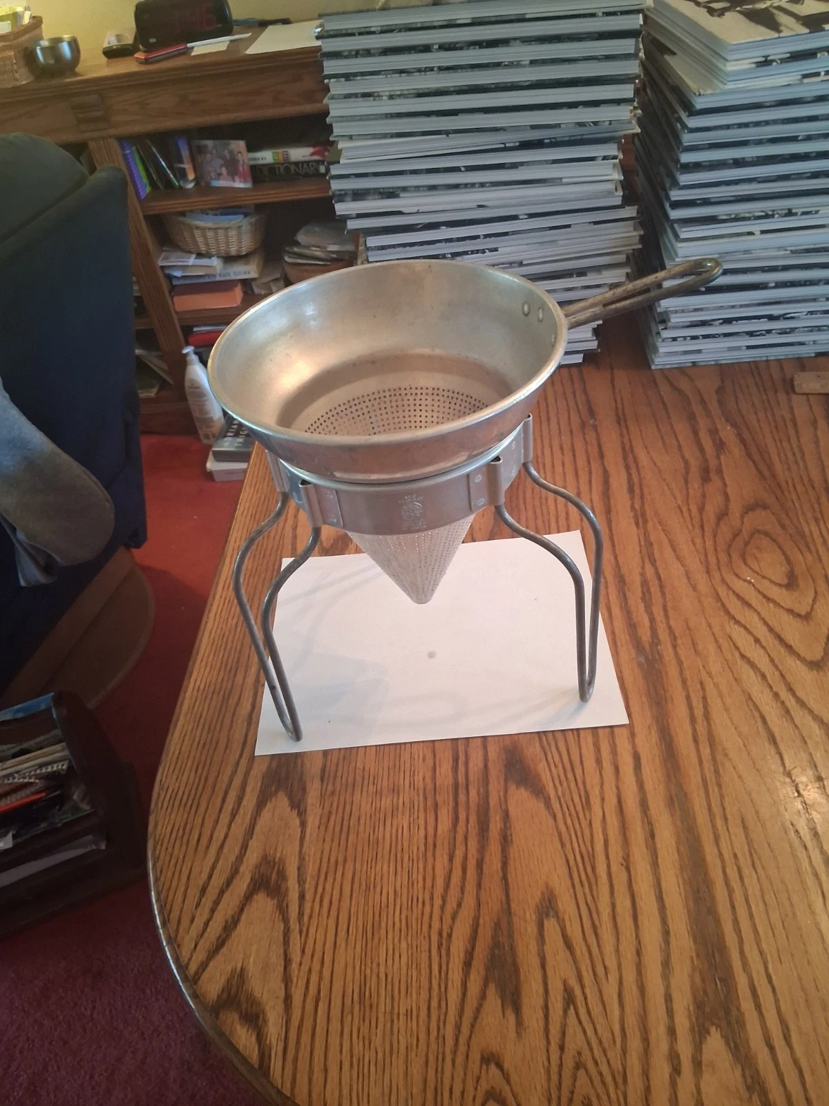 Vtg Wear-Ever No 8 Aluminum Cone Strainer Colander Sieve Canning USA Handled