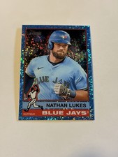 2025 Topps Heritage High Number #601 Nathan Lukes Light Blue Sparkle Blue Jays
