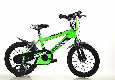 14 Zoll Kinderfahrrad Jungenfahrrad grün Kinderrad Fahrrad Spielrad cool sicher