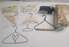 Lot Of 7 Craft Decor Hangers Wood Sewing Machine Tiny Bale Of Hay 