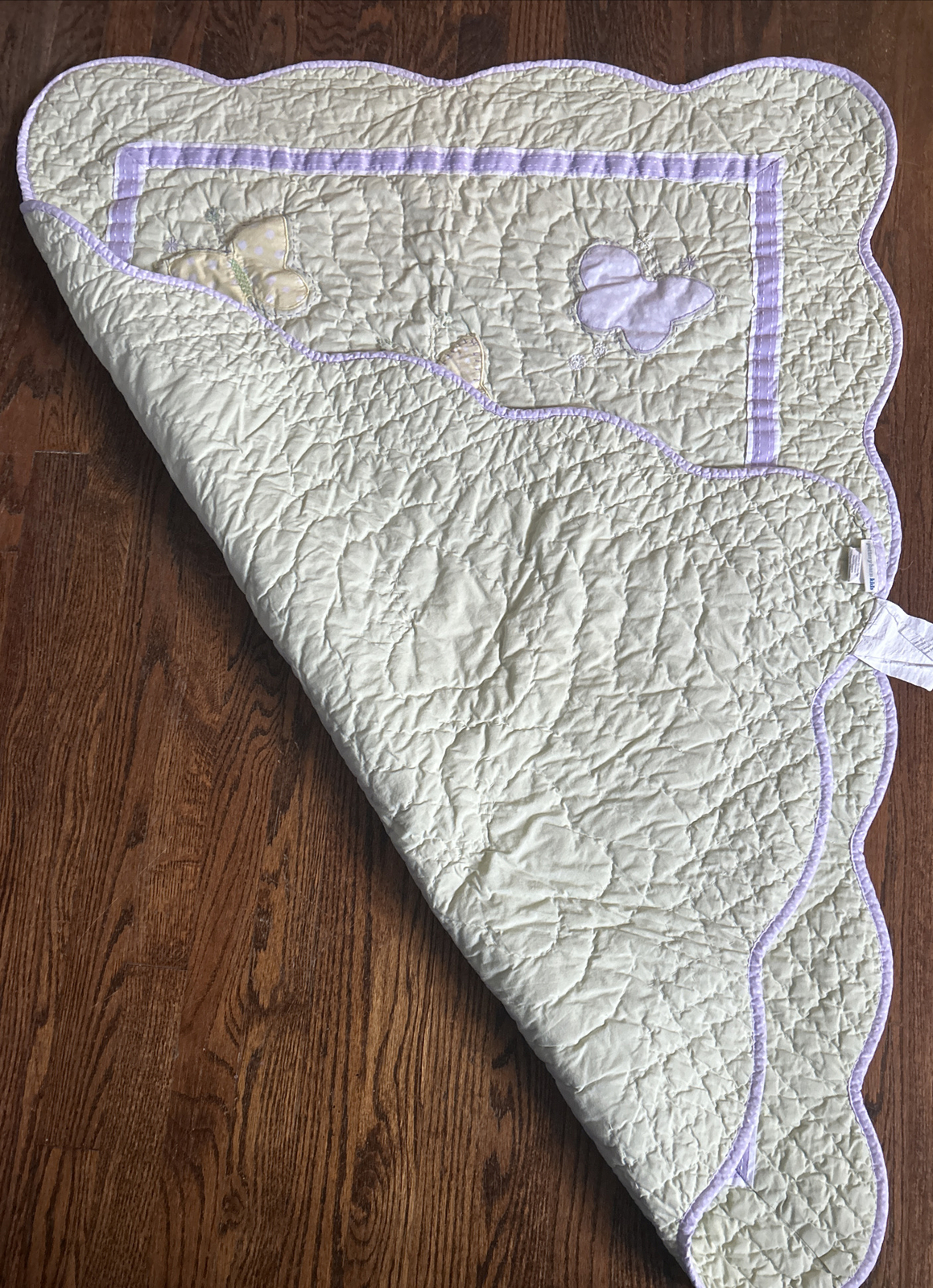 Pottery Barn Kids 100 COTTON Crib Quilt Wall Hanging 36x48” Purple