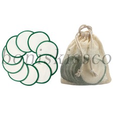 10pcs Reusable Makeup Remover Pads Washable Bamboo Cotton Facial Cleansing Tools