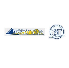 1986 GT BMX Pro World Tour handle bar set - clear - yellow/blue