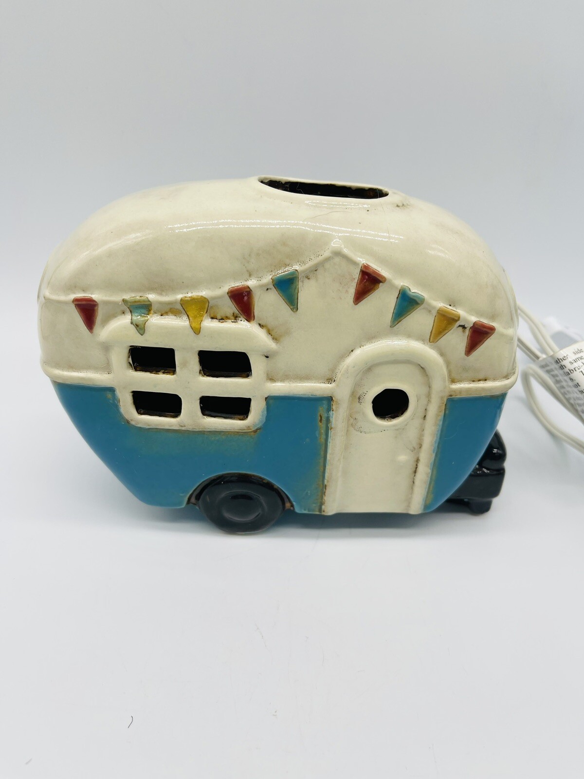 Kirklands Camper Caravan RV Ceramic Tabletop Night Light Lamp Retro
