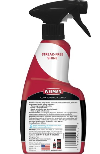 2 X WEIMAN GLASS, INDUCTION, SMOOTH SURFACE COOK TOP DAILY CLEANER SPRAY 355 ml - Picture 3 of 6
