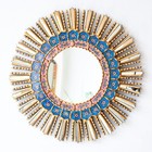 Handmade Gold Sunburst Wall Mirror 23.6” | Peruvian Round Decorative Mirror