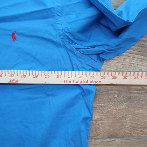 Ralph Lauren Shirt Mens XXL 2XL Blue Featherweight Twill Slim Fit Button Pony - Picture 4 of 8