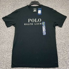 Polo Ralph Lauren Shirt Men Medium Black Short Sleeve Crew Neck Cotton New M