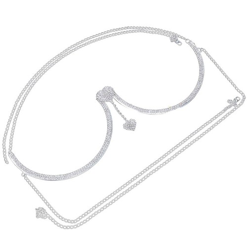 Chain Man Travel Breast Jewelry for Women Rhinestone Lingerie