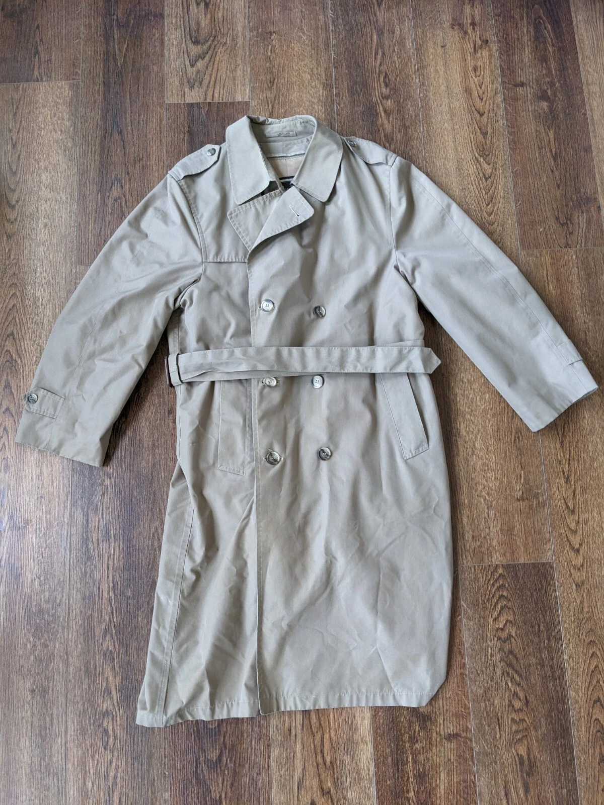 Veste longue tranchée vintage années 1980 Christian Dior Tan designer à ceinture taille44R