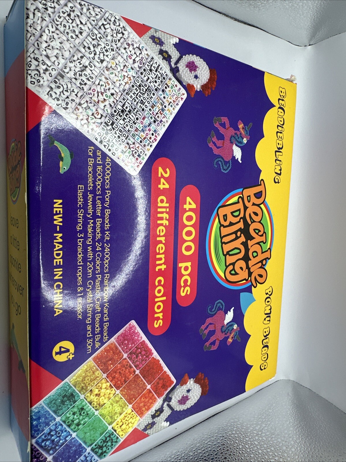 4000+ Pcs 6x9mm Assorted Color Pony Beads Bulk with Storage Box