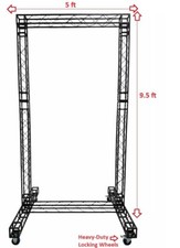 BLACK TRUSS ARCH 5F Width 9.5F Height Mobile Portable DJ With Locking Wheels