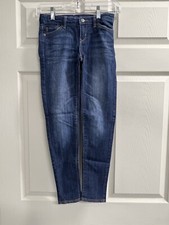 Levi  s Girls Blue Denim Leggings Jeans with Adjustable Waist - Size 8 - EUC