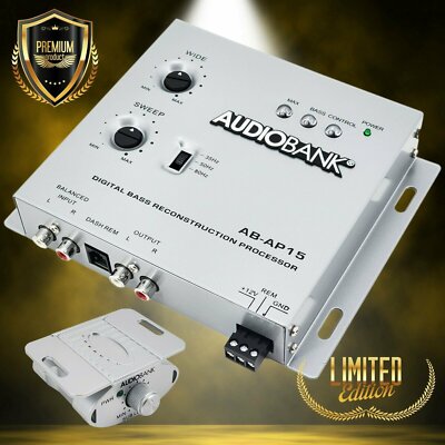 Audiobank AP15 Digital Bass Processor, Crossover For Car Subwoofer Tuners w/Knob