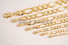 GOLD AUTHENTIC 10K SOLID GOLD MEN/WOMEN FIGARO LINK BRACELET SIZE 7"-9"