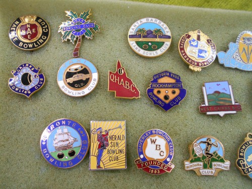 #D409. ONE HUNDRED (100) BOWLING CLUB LAPEL BADGES - Picture 2 of 11