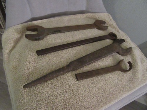 Collection of Giant Vintage or Antique Wrenches USA Made Great for Man Cave Or?